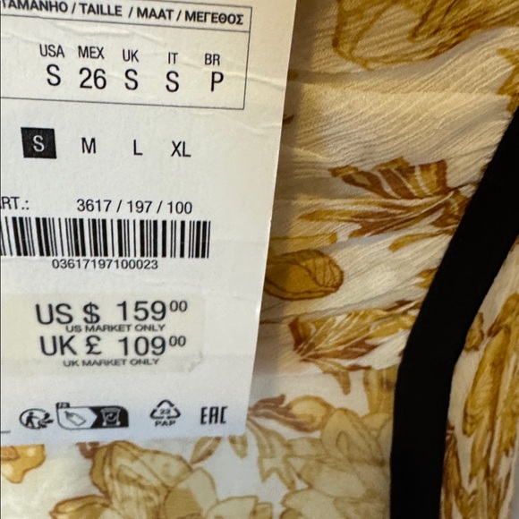 Zara Gold and Black Floral Maxi Dress - Picture 7 of 8